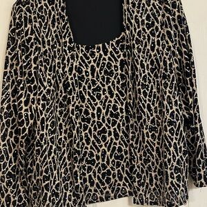 R & M Richards Black and Gold Blouse